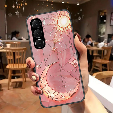 Infinix Hot 60 Cover - Celestial Starry Universe Series - HQ Ultra Shine Premium Infinity Glass Soft Silicon Borders Case