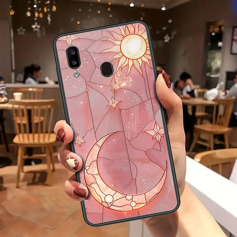 Samsung Galaxy A20 Cover - Celestial Starry Universe Series - HQ Ultra Shine Premium Infinity Glass Soft Silicon Borders Case