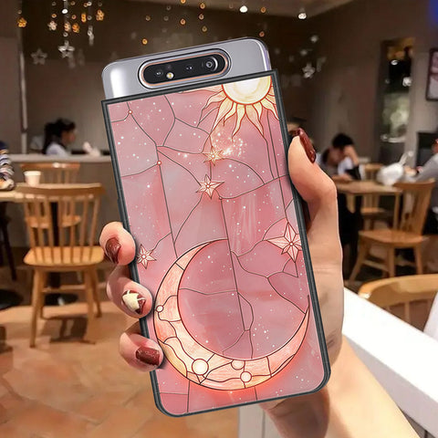 Samsung Galaxy A80 Cover - Celestial Starry Universe Series - HQ Ultra Shine Premium Infinity Glass Soft Silicon Borders Case