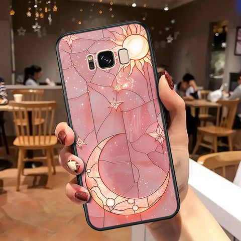 Samsung Galaxy S8 Cover - Celestial Starry Universe Series - HQ Ultra Shine Premium Infinity Glass Soft Silicon Borders Case