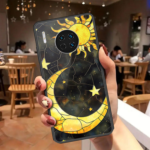 Huawei Mate 30 Cover - Celestial Starry Universe Series - HQ Ultra Shine Premium Infinity Glass Soft Silicon Borders Case