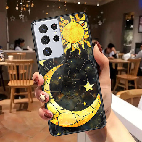 Samsung Galaxy S21 Ultra 5G Cover - Celestial Starry Universe Series - HQ Ultra Shine Premium Infinity Glass Soft Silicon Borders Case