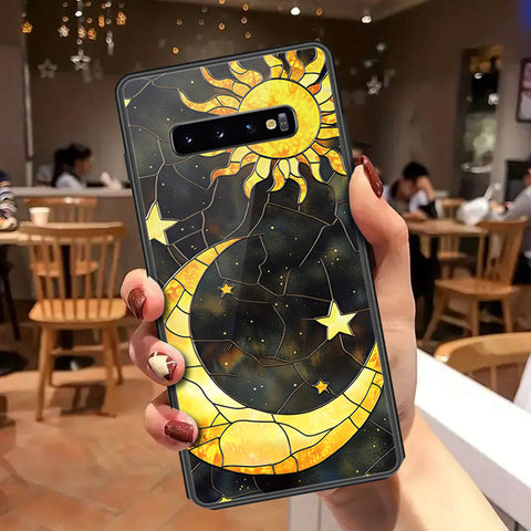 Samsung Galaxy S10 Plus Cover - Celestial Starry Universe Series - HQ Ultra Shine Premium Infinity Glass Soft Silicon Borders Case