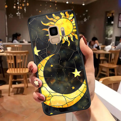 Samsung Galaxy S9 Cover - Celestial Starry Universe Series - HQ Ultra Shine Premium Infinity Glass Soft Silicon Borders Case