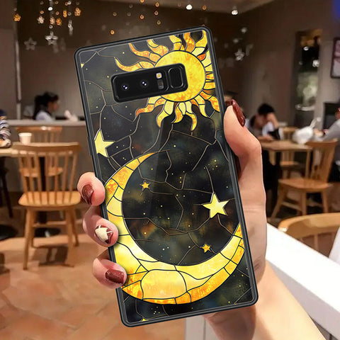 Samsung Galaxy Note 8 Cover - Celestial Starry Universe Series - HQ Ultra Shine Premium Infinity Glass Soft Silicon Borders Case
