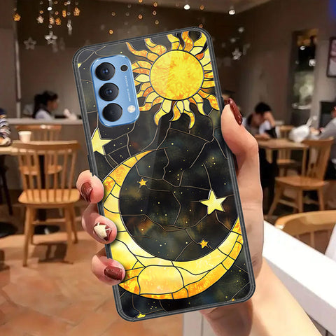 Oppo Reno 4 Cover - Celestial Starry Universe Series - HQ Ultra Shine Premium Infinity Glass Soft Silicon Borders Case