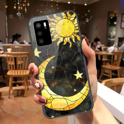 Oppo A16 Cover - Celestial Starry Universe Series - HQ Ultra Shine Premium Infinity Glass Soft Silicon Borders Case
