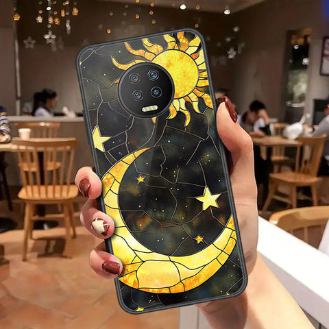 Infinix Note 7 Cover - Celestial Starry Universe Series - HQ Ultra Shine Premium Infinity Glass Soft Silicon Borders Case