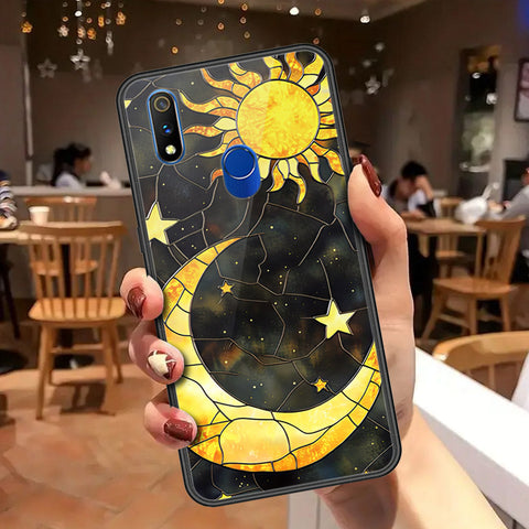 Realme 3 Pro Cover - Celestial Starry Universe Series - HQ Ultra Shine Premium Infinity Glass Soft Silicon Borders Case