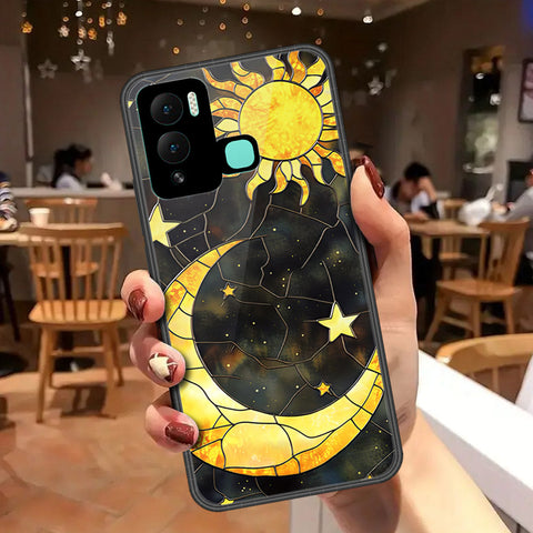 Infinix Hot 12 Play Cover - Celestial Starry Universe Series - HQ Ultra Shine Premium Infinity Glass Soft Silicon Borders Case
