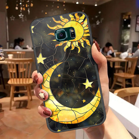 Samsung Galaxy S6 Edge Cover - Celestial Starry Universe Series - HQ Ultra Shine Premium Infinity Glass Soft Silicon Borders Case