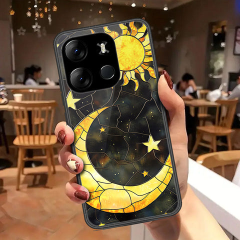 Infinix Smart 7 Cover - Celestial Starry Universe Series - HQ Ultra Shine Premium Infinity Glass Soft Silicon Borders Case