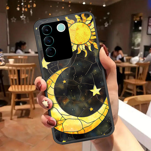 Vivo V27e Cover - Celestial Starry Universe Series - HQ Ultra Shine Premium Infinity Glass Soft Silicon Borders Case