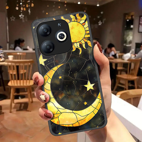 Infinix Smart 8 Cover - Celestial Starry Universe Series - HQ Ultra Shine Premium Infinity Glass Soft Silicon Borders Case