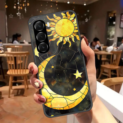 Infinix Hot 60 Cover - Celestial Starry Universe Series - HQ Ultra Shine Premium Infinity Glass Soft Silicon Borders Case