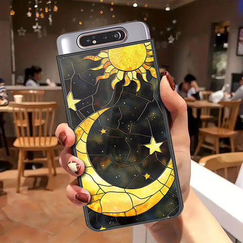 Samsung Galaxy A80 Cover - Celestial Starry Universe Series - HQ Ultra Shine Premium Infinity Glass Soft Silicon Borders Case
