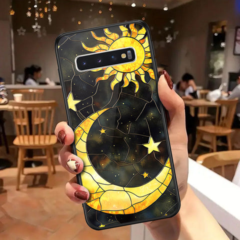 Samsung Galaxy S10 Cover - Celestial Starry Universe Series - HQ Ultra Shine Premium Infinity Glass Soft Silicon Borders Case