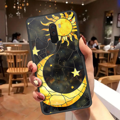 Xiaomi Pocophone F1 Cover - Celestial Starry Universe Series - HQ Ultra Shine Premium Infinity Glass Soft Silicon Borders Case