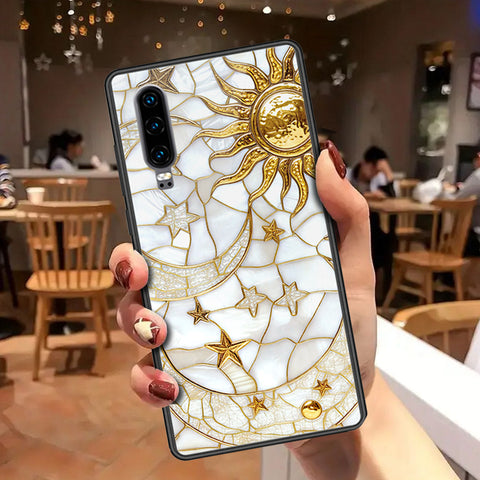 Huawei P30 Cover - Celestial Starry Universe Series - HQ Ultra Shine Premium Infinity Glass Soft Silicon Borders Case