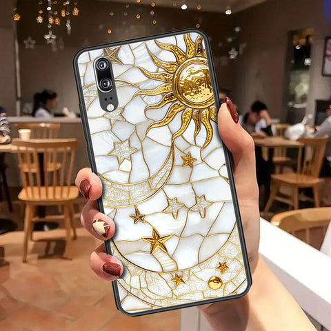 Huawei P20 Cover - Celestial Starry Universe Series - HQ Ultra Shine Premium Infinity Glass Soft Silicon Borders Case
