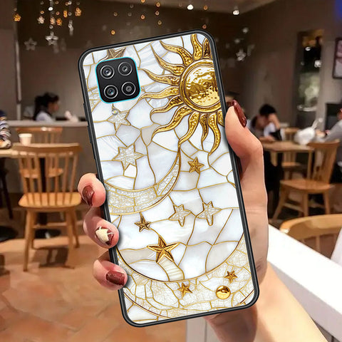 Samsung Galaxy A12 Cover - Celestial Starry Universe Series - HQ Ultra Shine Premium Infinity Glass Soft Silicon Borders Case