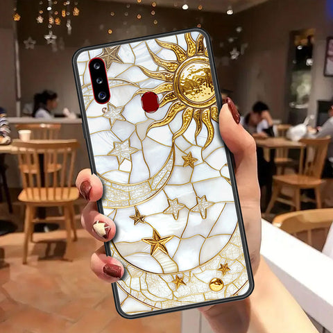 Samsung Galaxy A20s Cover - Celestial Starry Universe Series - HQ Ultra Shine Premium Infinity Glass Soft Silicon Borders Case