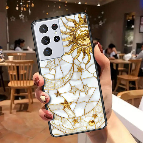 Samsung Galaxy S21 Ultra 5G Cover - Celestial Starry Universe Series - HQ Ultra Shine Premium Infinity Glass Soft Silicon Borders Case