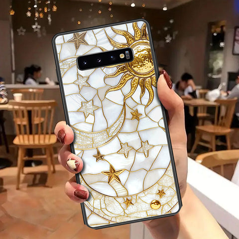 Samsung Galaxy S10 Plus Cover - Celestial Starry Universe Series - HQ Ultra Shine Premium Infinity Glass Soft Silicon Borders Case