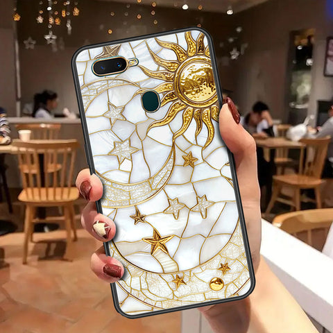 Oppo A7 Cover - Celestial Starry Universe Series - HQ Ultra Shine Premium Infinity Glass Soft Silicon Borders Case