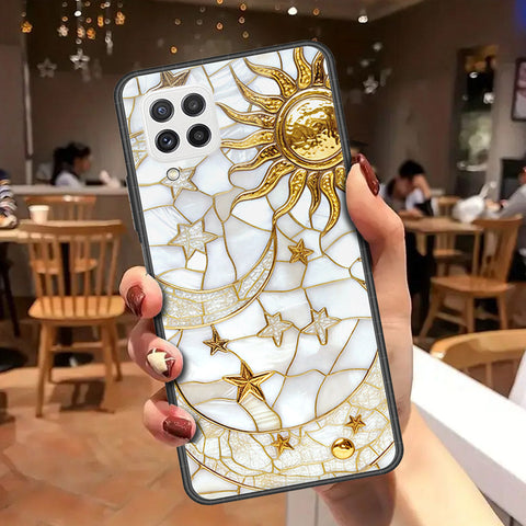 Samsung Galaxy A22 Cover - Celestial Starry Universe Series - HQ Ultra Shine Premium Infinity Glass Soft Silicon Borders Case