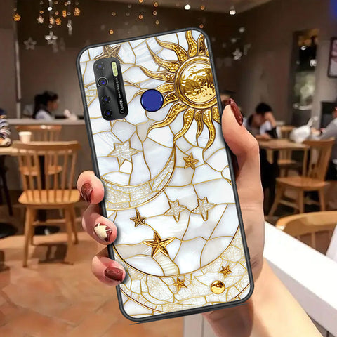 Tecno Camon 15 Cover - Celestial Starry Universe Series - HQ Ultra Shine Premium Infinity Glass Soft Silicon Borders Case
