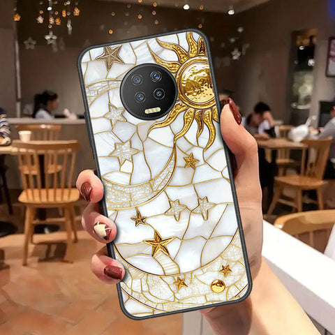 Infinix Note 7 Cover - Celestial Starry Universe Series - HQ Ultra Shine Premium Infinity Glass Soft Silicon Borders Case