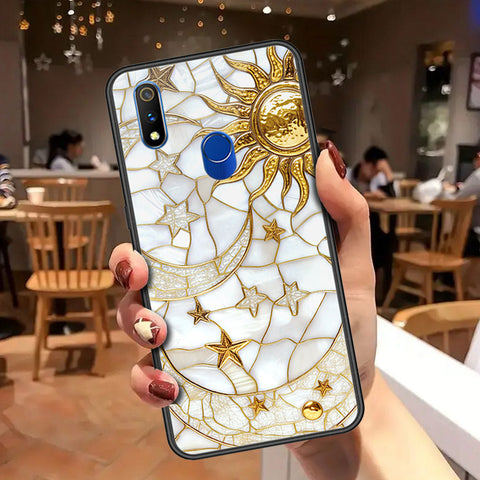 Realme 3 Pro Cover - Celestial Starry Universe Series - HQ Ultra Shine Premium Infinity Glass Soft Silicon Borders Case