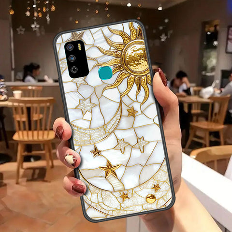 Infinix Hot 9 Play Cover - Celestial Starry Universe Series - HQ Ultra Shine Premium Infinity Glass Soft Silicon Borders Case