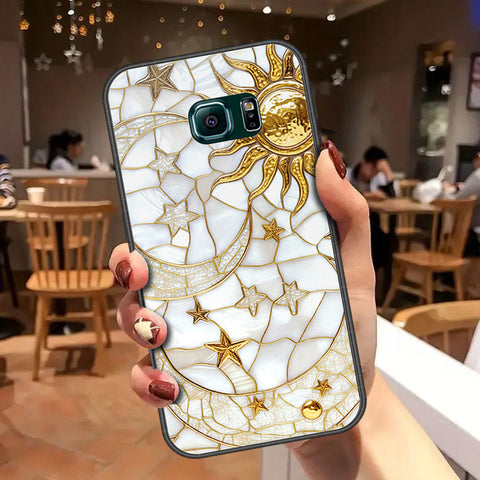 Samsung Galaxy S6 Edge Cover - Celestial Starry Universe Series - HQ Ultra Shine Premium Infinity Glass Soft Silicon Borders Case