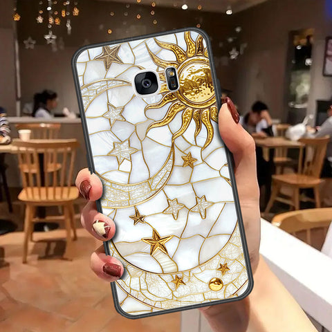 Samsung Galaxy S7 Edge Cover - Celestial Starry Universe Series - HQ Ultra Shine Premium Infinity Glass Soft Silicon Borders Case