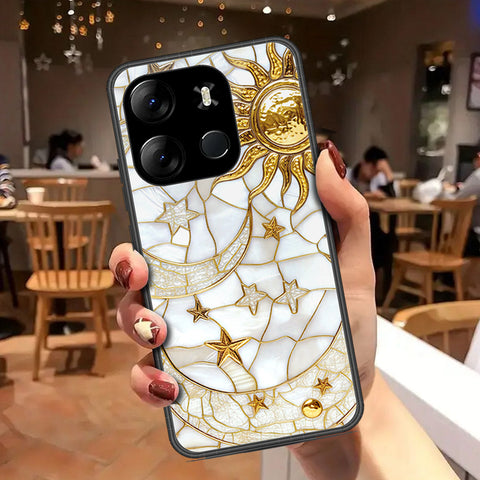 Infinix Smart 7 Cover - Celestial Starry Universe Series - HQ Ultra Shine Premium Infinity Glass Soft Silicon Borders Case