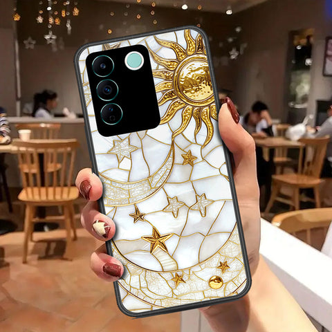 Vivo V27e Cover - Celestial Starry Universe Series - HQ Ultra Shine Premium Infinity Glass Soft Silicon Borders Case