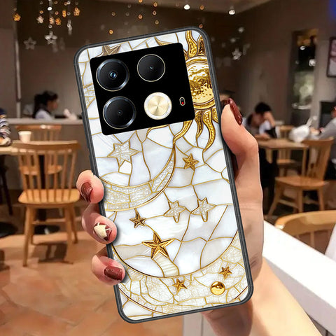 Infinix Note 40 Cover - Celestial Starry Universe Series - HQ Ultra Shine Premium Infinity Glass Soft Silicon Borders Case