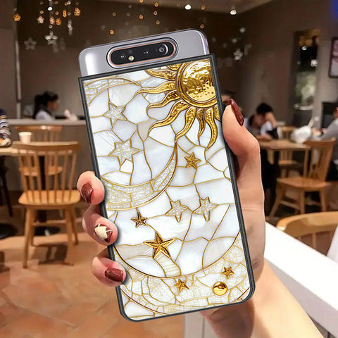 Samsung Galaxy A80 Cover - Celestial Starry Universe Series - HQ Ultra Shine Premium Infinity Glass Soft Silicon Borders Case