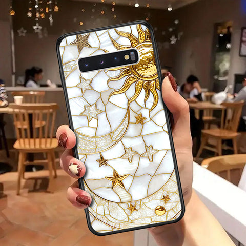 Samsung Galaxy S10 Cover - Celestial Starry Universe Series - HQ Ultra Shine Premium Infinity Glass Soft Silicon Borders Case