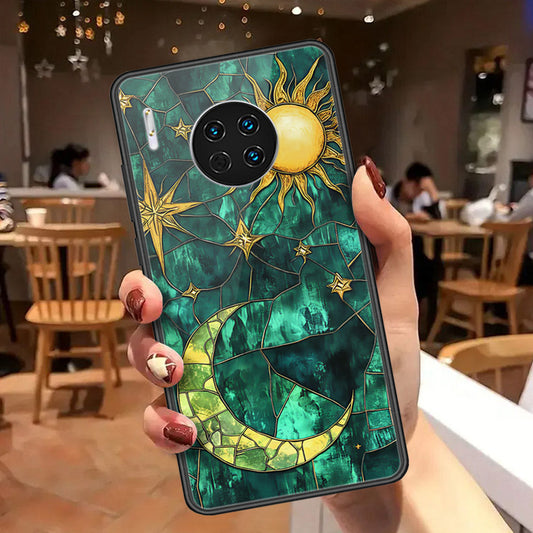 Huawei Mate 30 Cover - Celestial Starry Universe Series  - HQ Ultra Shine Premium Infinity Glass Soft Silicon Borders Case
