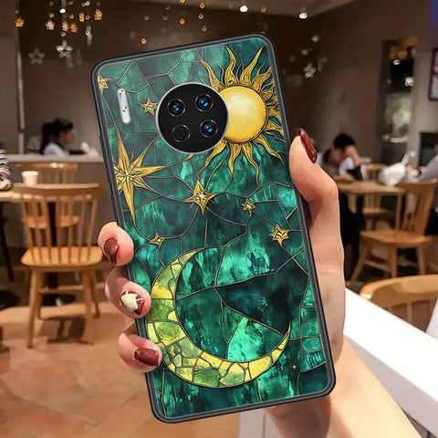 Huawei Mate 30 Cover - Celestial Starry Universe Series  - HQ Ultra Shine Premium Infinity Glass Soft Silicon Borders Case