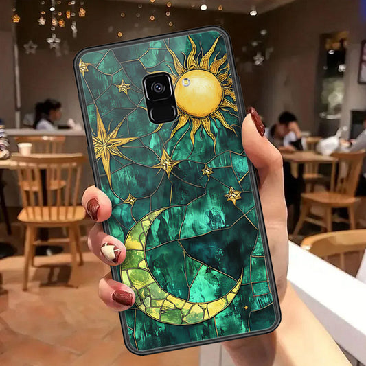 Samsung Galaxy A8 2018 Cover - Celestial Starry Universe Series  - HQ Ultra Shine Premium Infinity Glass Soft Silicon Borders Case