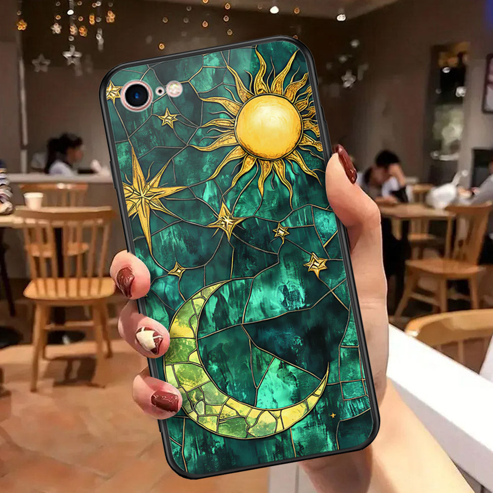 iPhone 8 / 7 - Celestial Starry Universe Series - HQ Ultra Shine Premium Infinity Glass Soft Silicon Borders Case