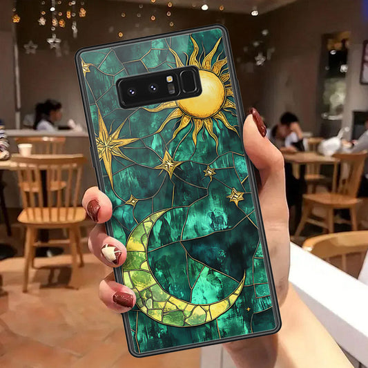 Samsung Galaxy Note 8 Cover - Celestial Starry Universe Series  - HQ Ultra Shine Premium Infinity Glass Soft Silicon Borders Case