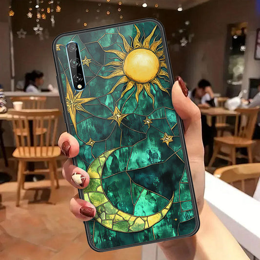 Huawei Y8p Cover - Celestial Starry Universe Series  - HQ Ultra Shine Premium Infinity Glass Soft Silicon Borders Case