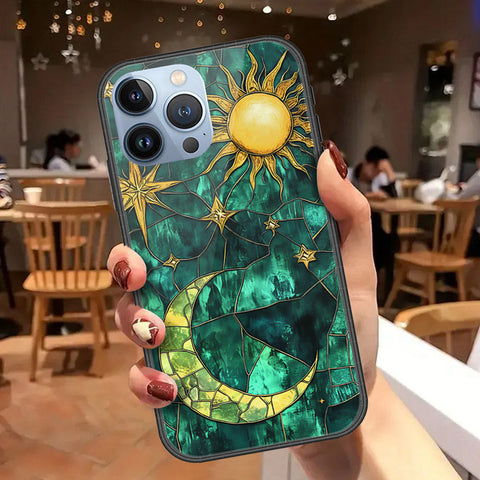 iPhone 13 Pro Max Cover - Celestial Starry Universe Series - HQ Ultra Shine Premium Infinity Glass Soft Silicon Borders Case