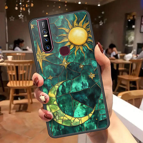 Vivo V15 Cover - Celestial Starry Universe Series  - HQ Ultra Shine Premium Infinity Glass Soft Silicon Borders Case