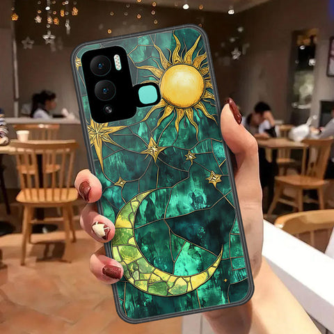 Infinix Hot 12 Play Cover - Celestial Starry Universe Series  - HQ Ultra Shine Premium Infinity Glass Soft Silicon Borders Case